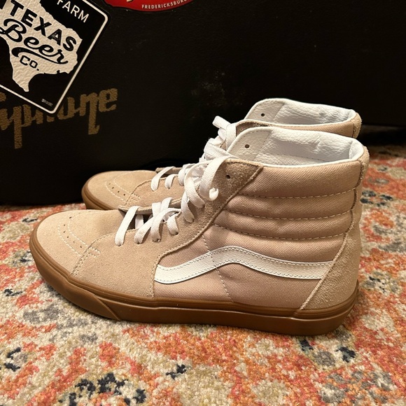 Vans Sk8 Hi Shoes Tan w gum soles-size 10 - Picture 4 of 7
